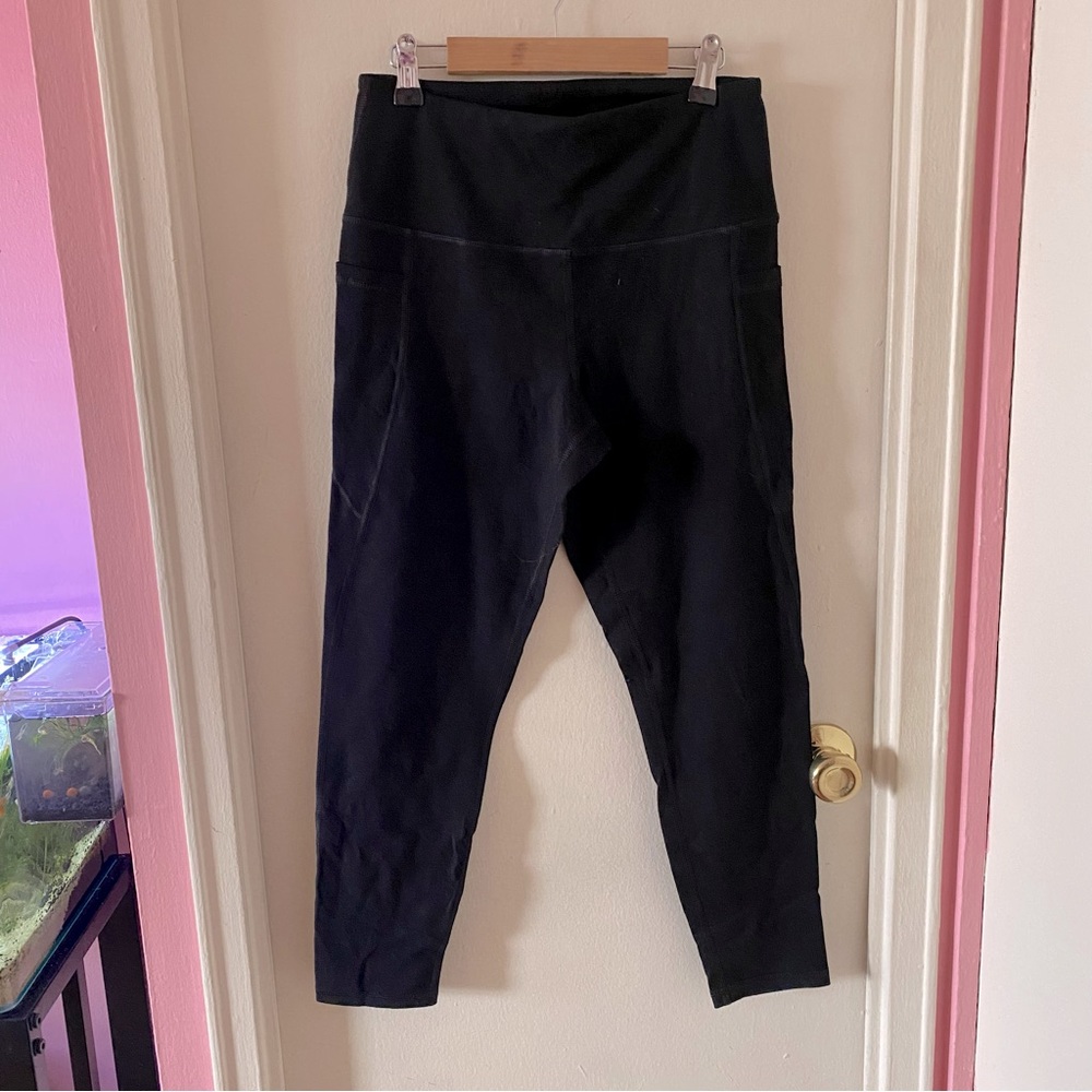 Adrienne Vittadini Sport Black Leggings with Side Pockets